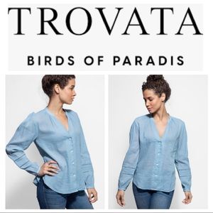 Trovata Women's Blue Button-Up Top